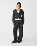 Pippa Barrel Leg Pant in charcoal — full-length view
