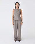Nevada Herringbone Pants in vintage brown — full-length view