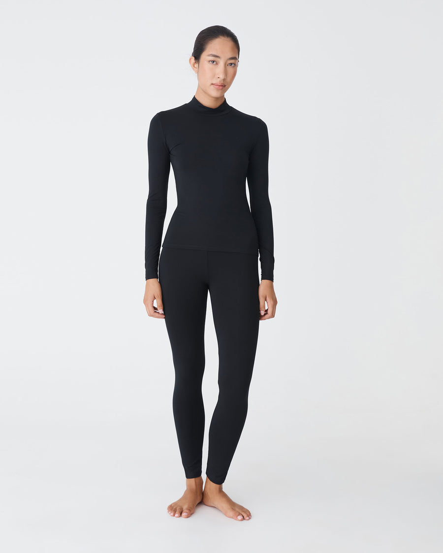 Nina Bamboo Leggings in black — full-length view