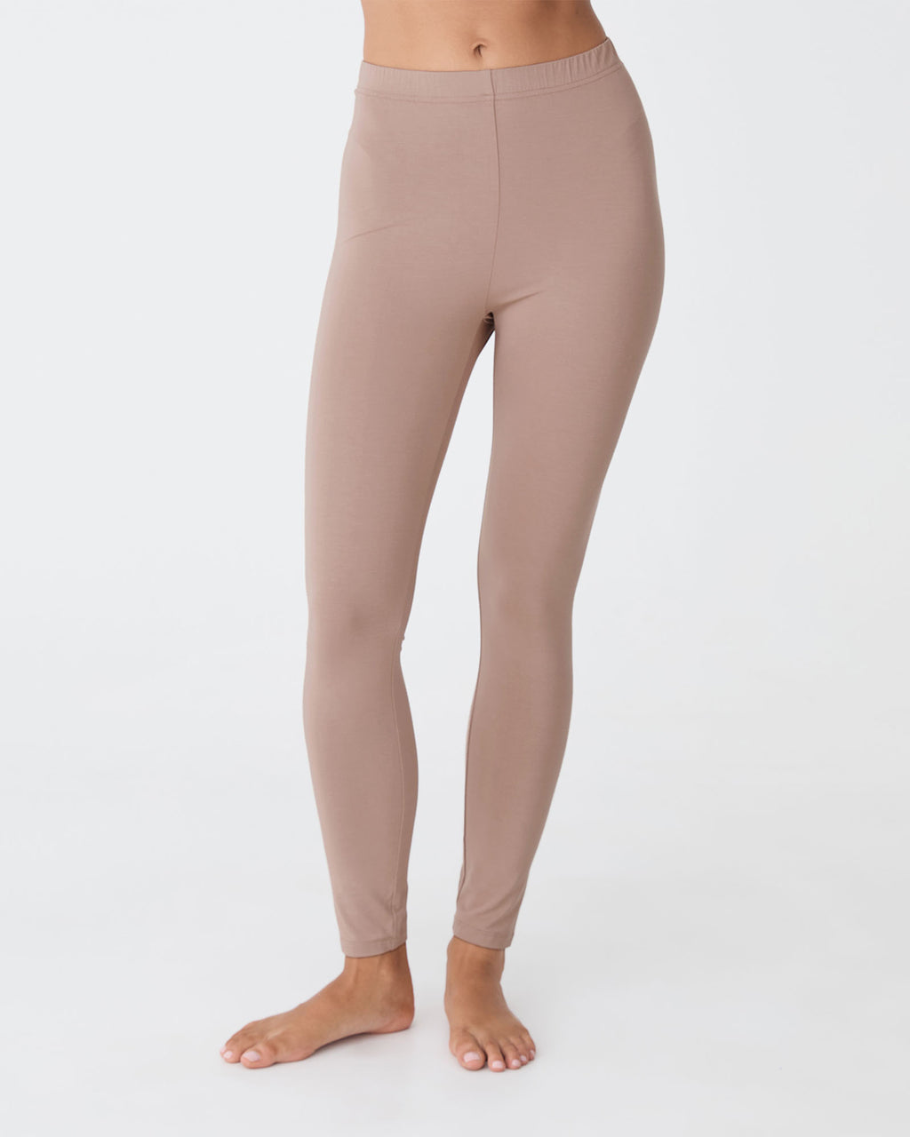 Nina Bamboo Leggings in mocha — close-up view