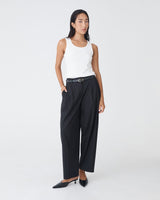 Matilda Relaxed Barrel Pants in black — full-length view
