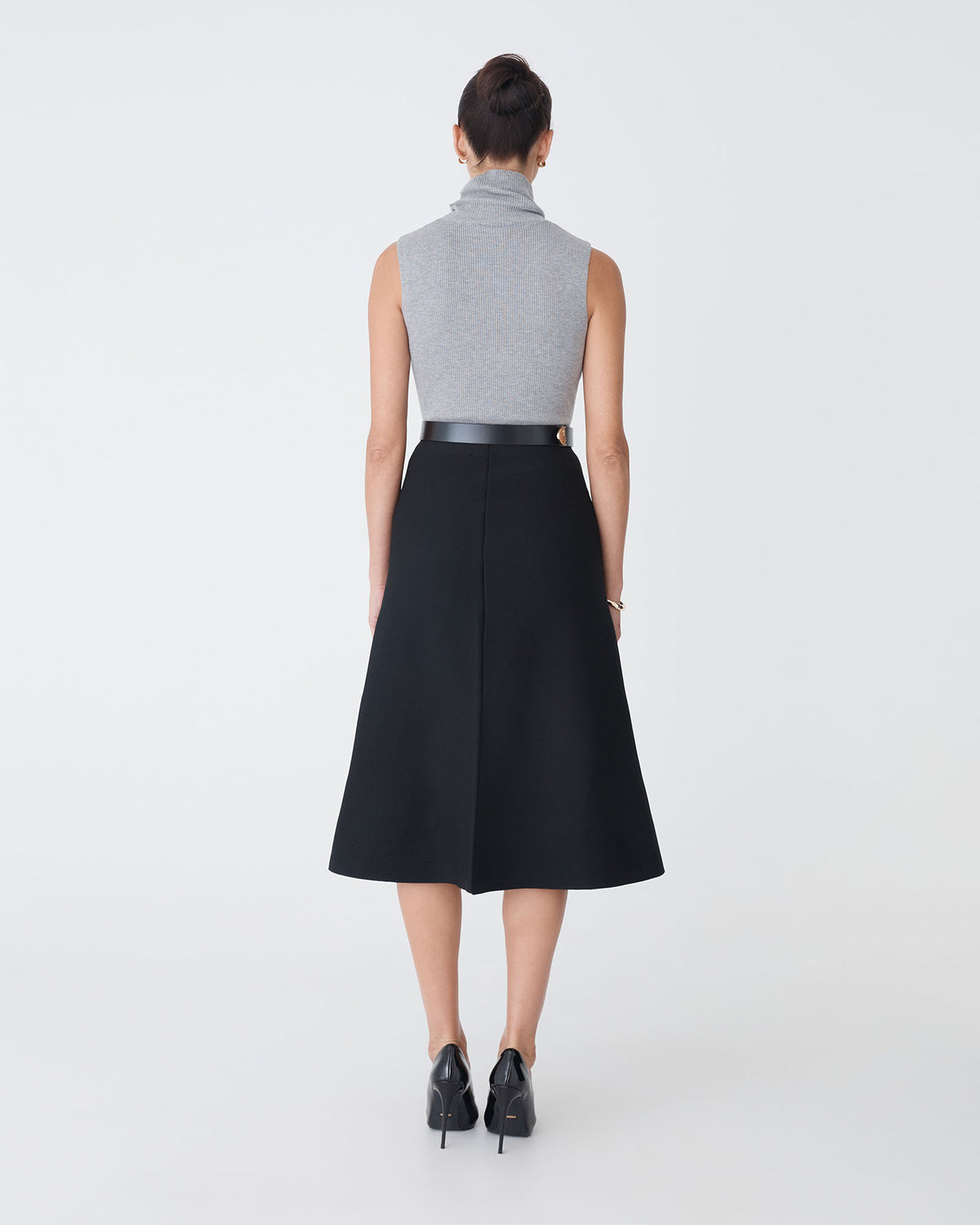 Heloise Milano Knit Skirt in black — back view