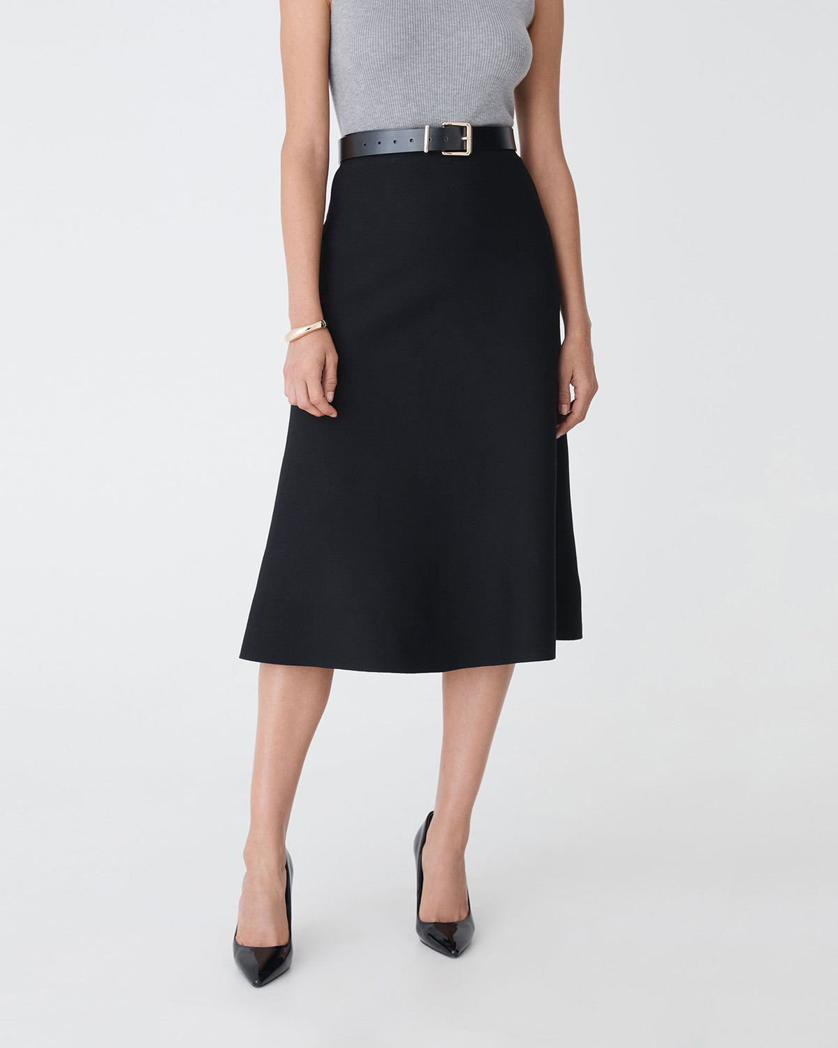Heloise Milano Knit Skirt in black — close-up view