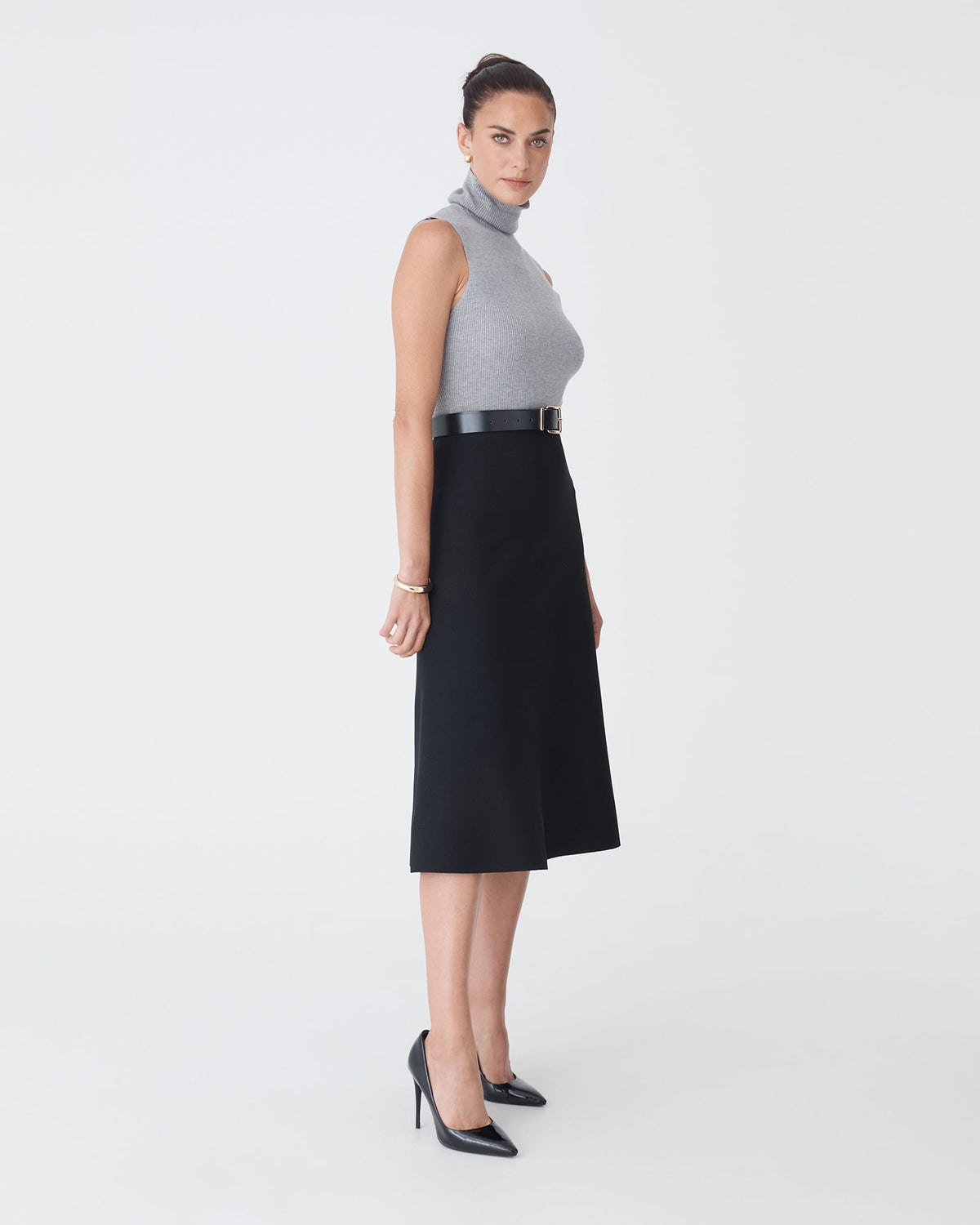 Heloise Milano Knit Skirt in black — side view