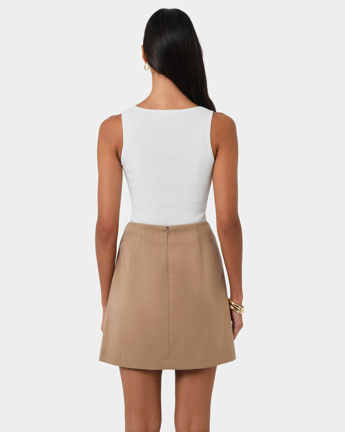 Kiya Panel Skirt in latte — back view