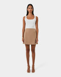 Kiya Panel Skirt in latte — full-length view