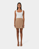 Kiya Panel Skirt in latte — full-length view