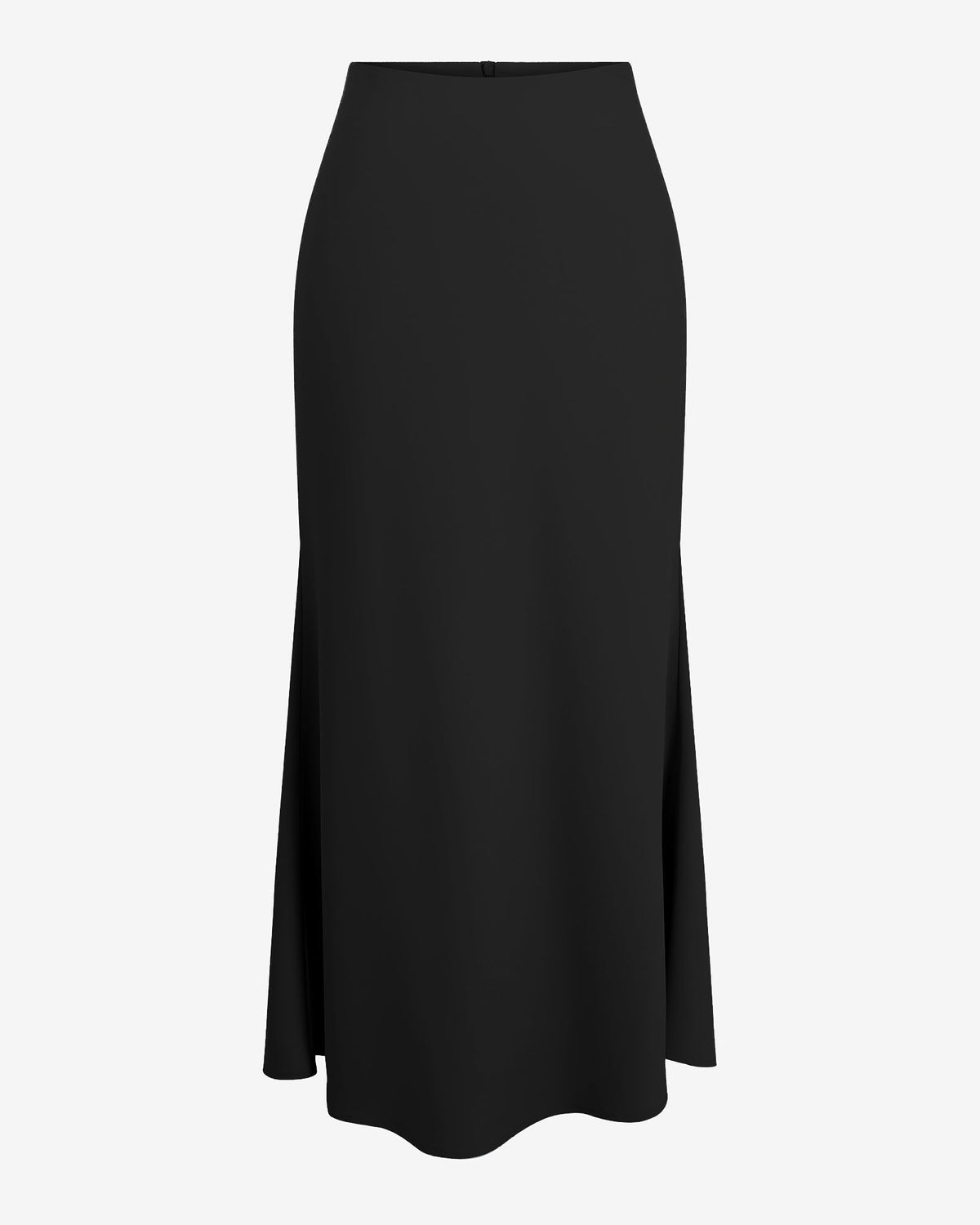Caris Flared Maxi Skirt in black — product-only view