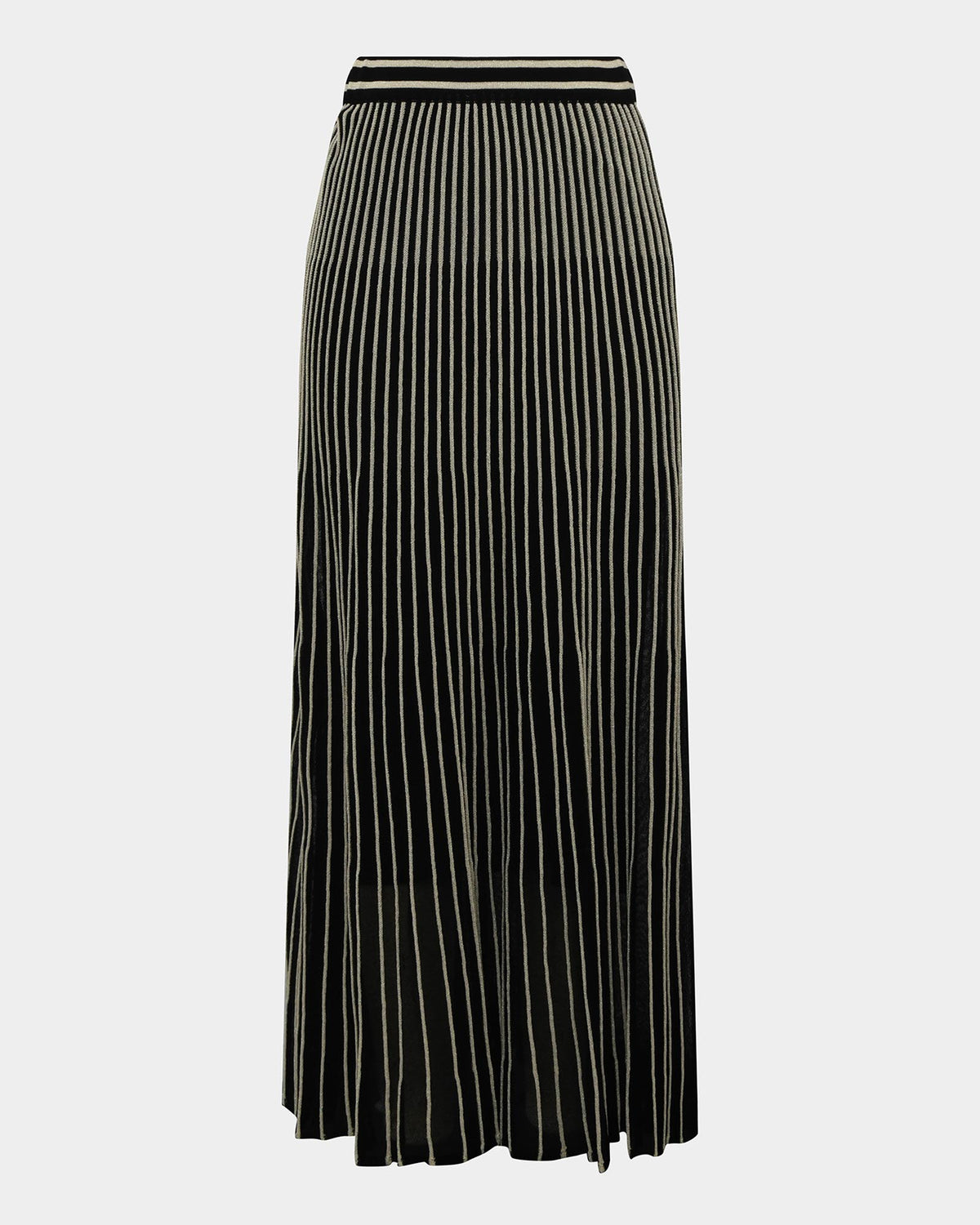 Lucy Pleat Knit Midi Skirt in black gold — product-only view