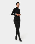 Milla Column Midi Skirt in black — full-length view