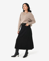 Sam Panel Denim Skirt in black — full-length view