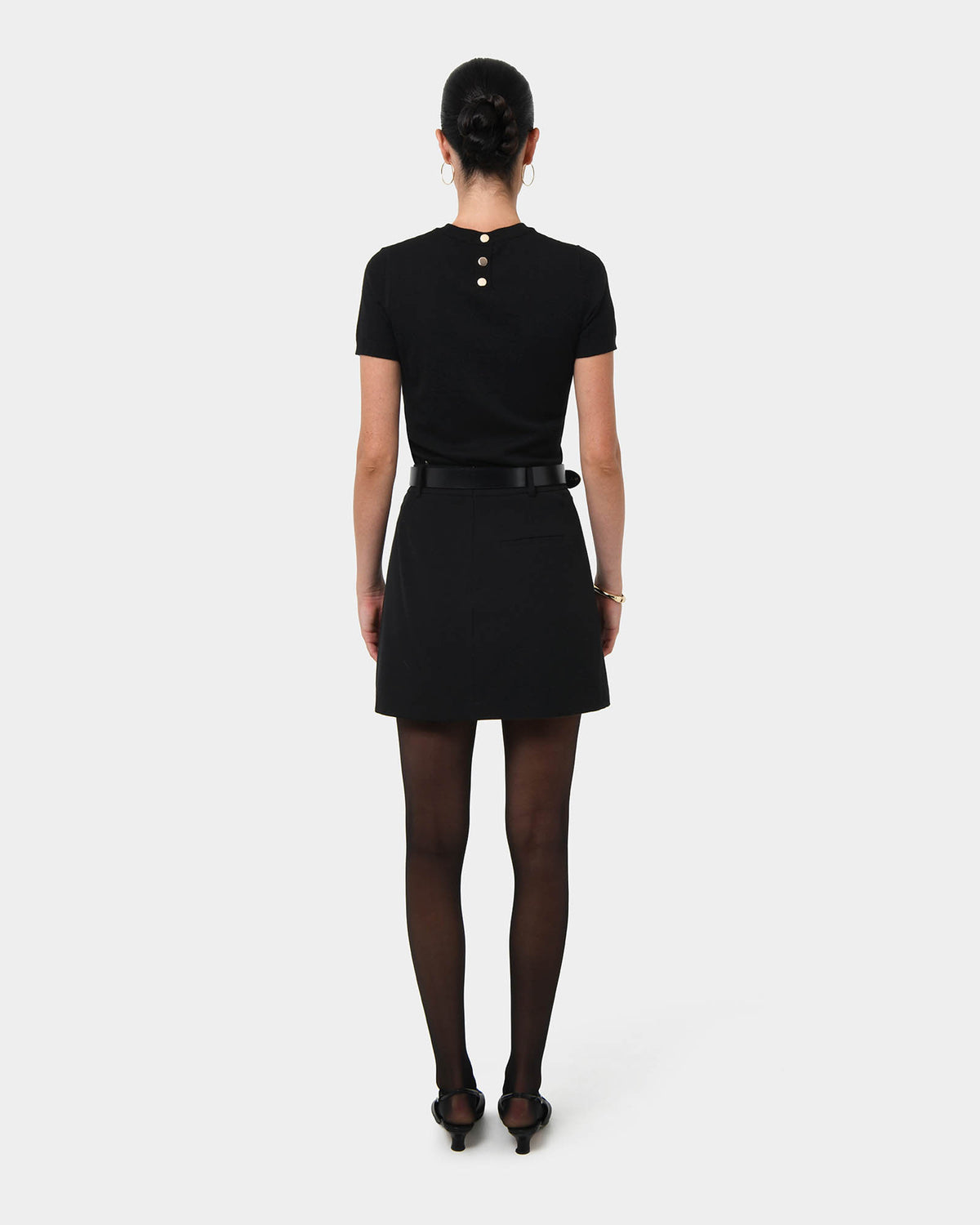 Gordon A-Line Mini Skirt in black — back view