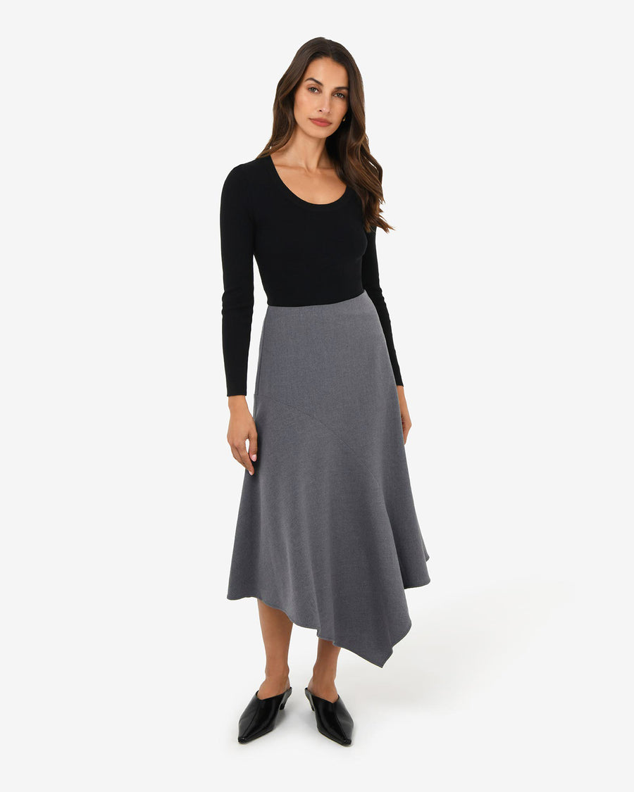 Westwood Midi Skirt in grey — full-length view