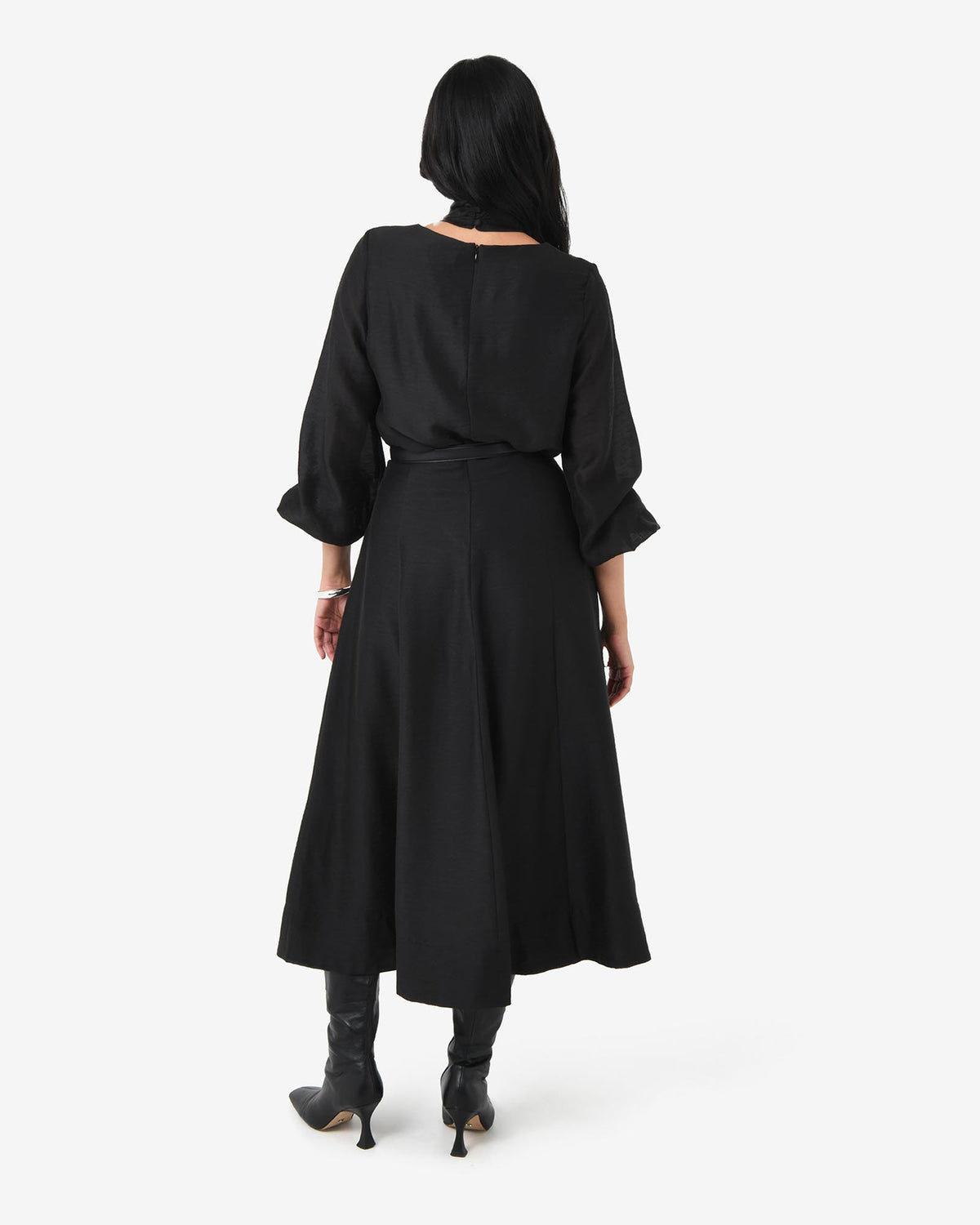 Bellini Panel Maxi Skirt in black — back view
