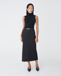 Aaria Column Skirt in black — full-length view