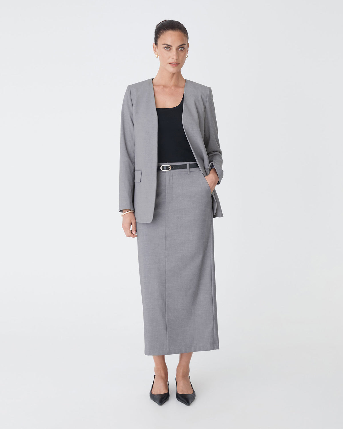Aaria Column Skirt in steel — view 4
