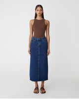 Bondi Denim Column Skirt — full-length view