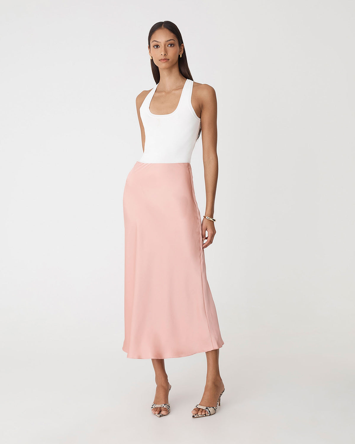 Valeria A-line Satin Skirt