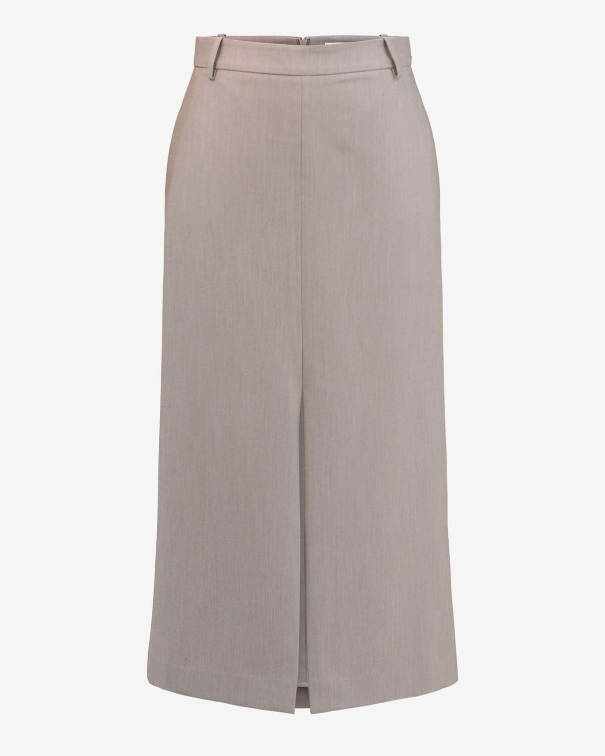 Fitzroy Column Skirt in oyster beige — product-only view