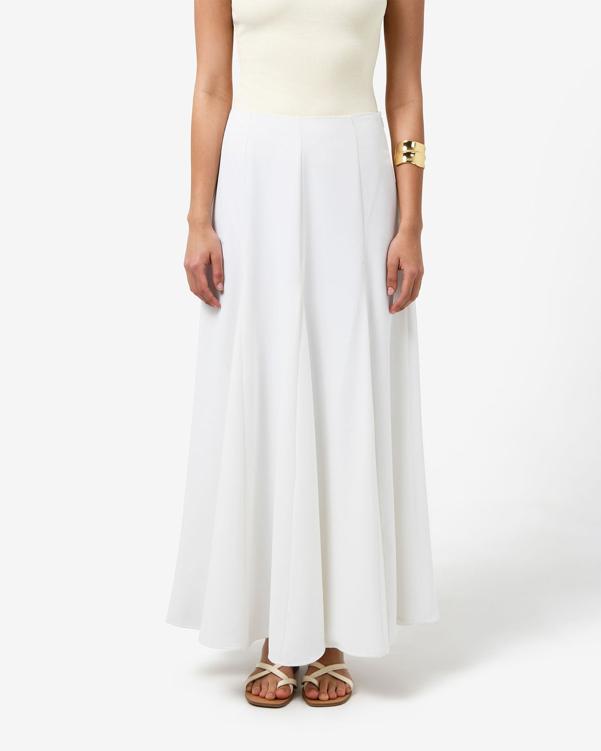 Carissa Godet Skirt in white — close-up view