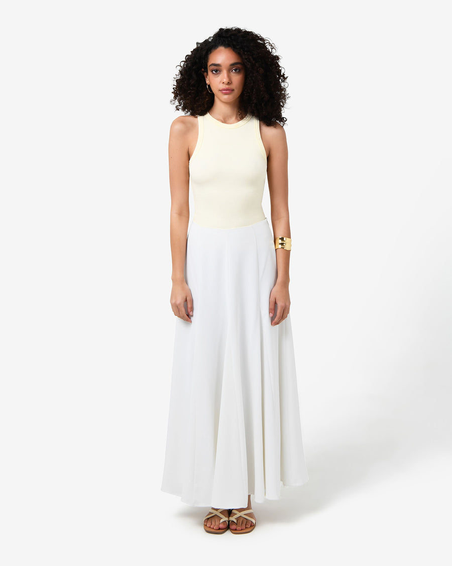 Carissa Godet Skirt in white — full-length view