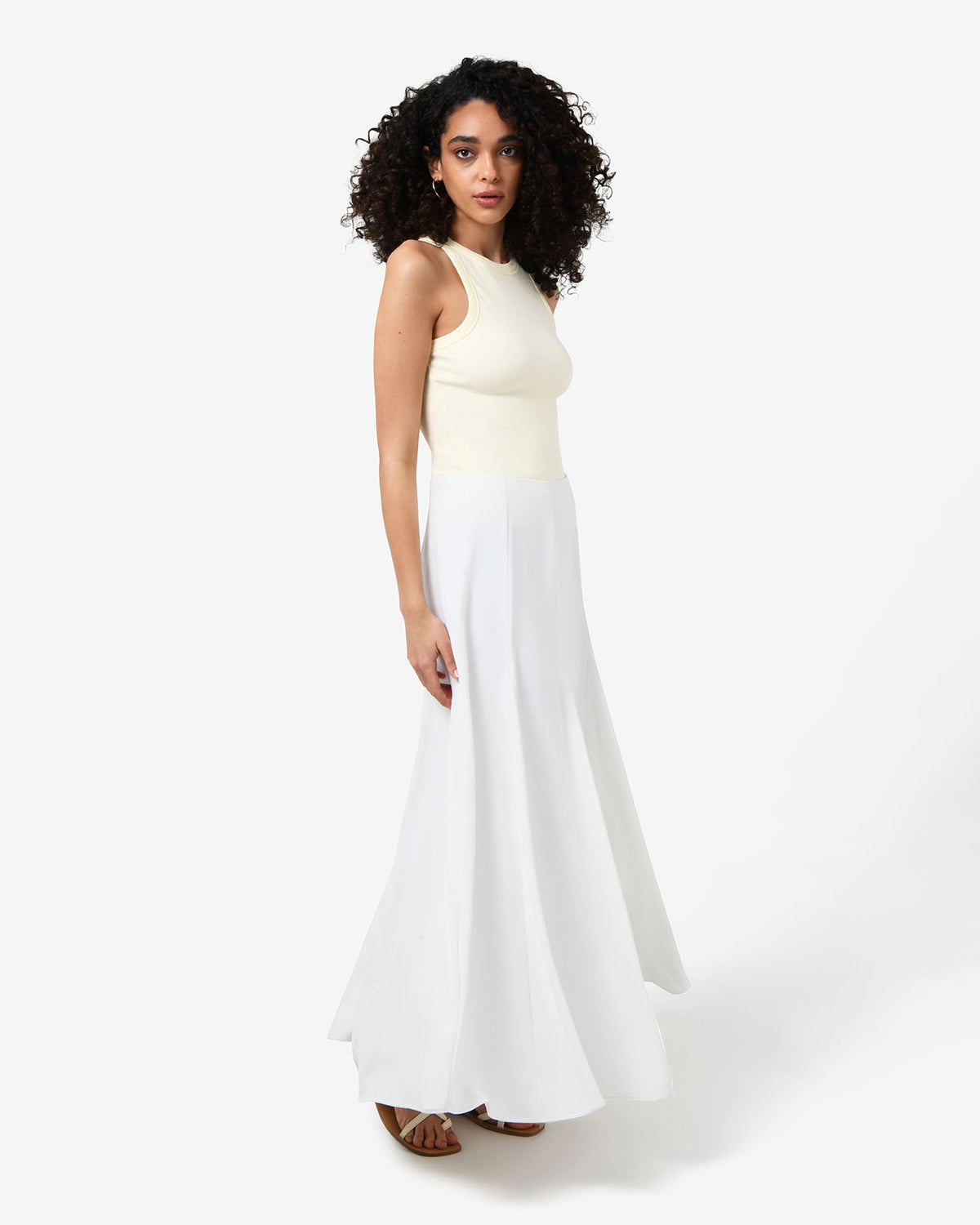 Carissa Godet Skirt in white — side view