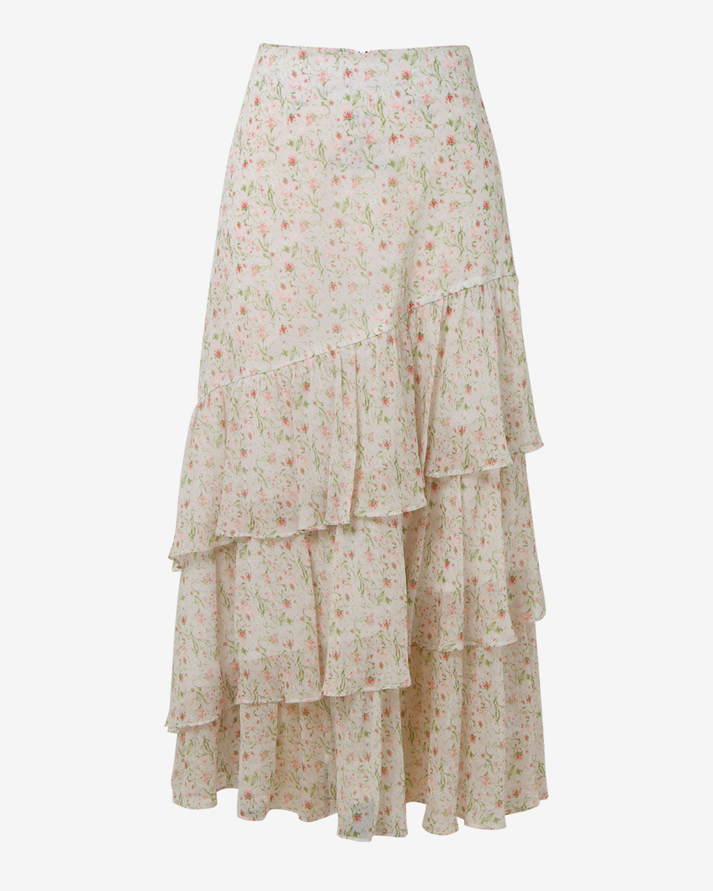 Indy Ruffle Floral Skirt in floral beige — product-only view