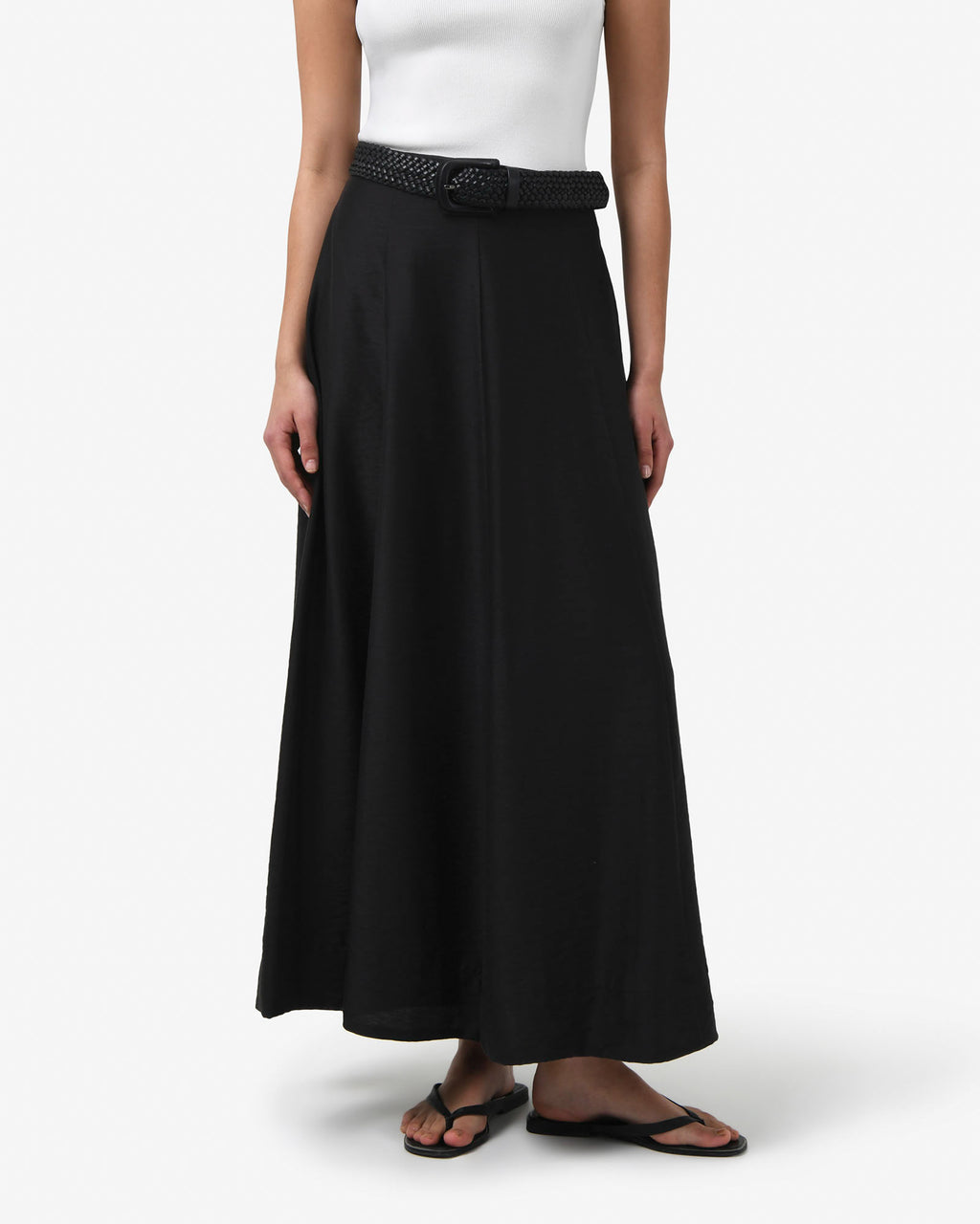 Bellini 2 Panel Maxi Skirt in black — close-up view