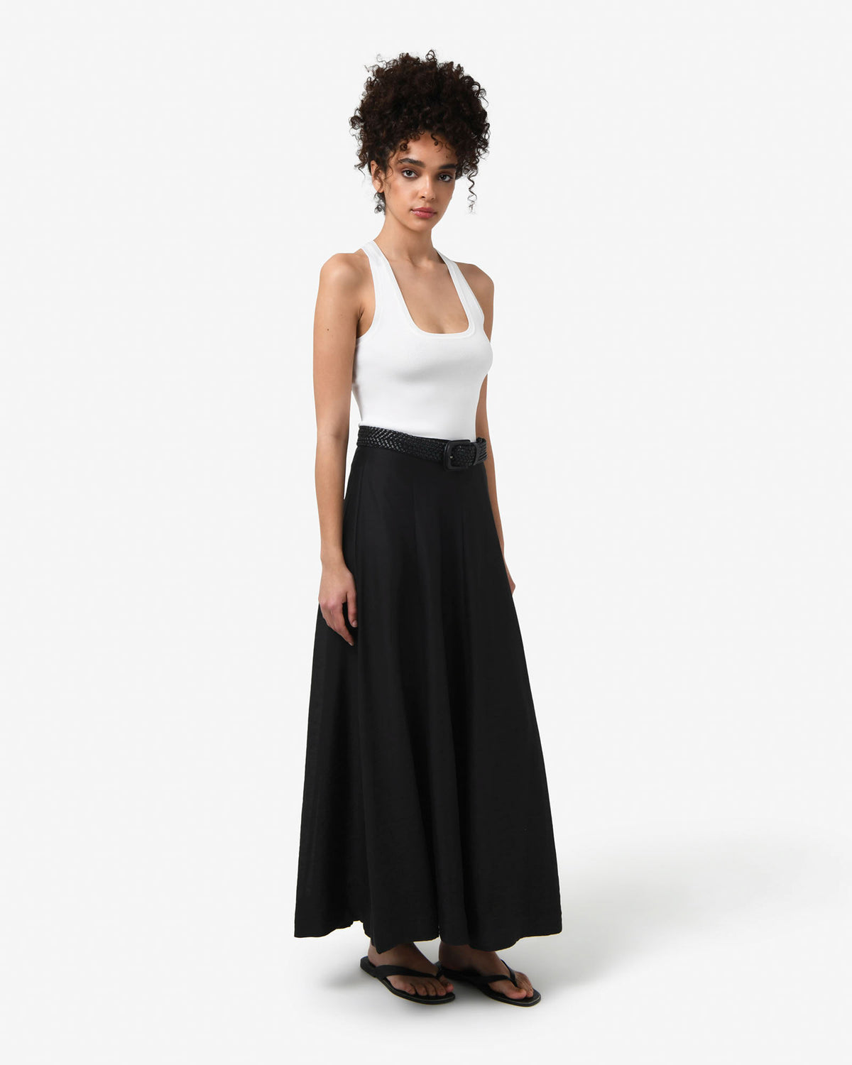 Bellini 2 Panel Maxi Skirt in black — side view