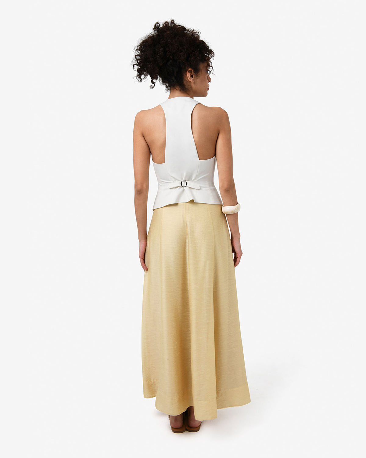 Bellini 2 Panel Maxi Skirt in butter — back view