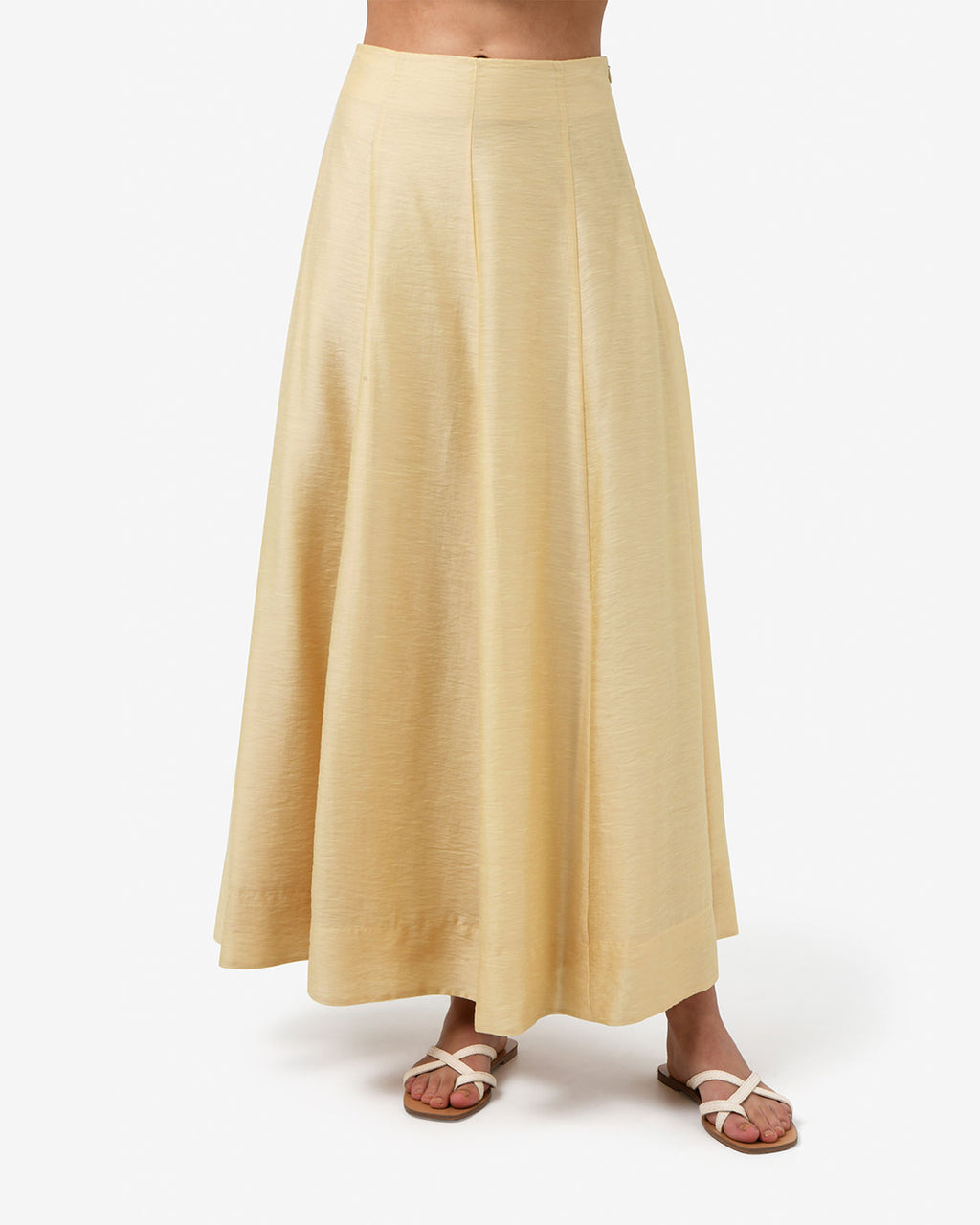 Bellini 2 Panel Maxi Skirt in butter — close-up view