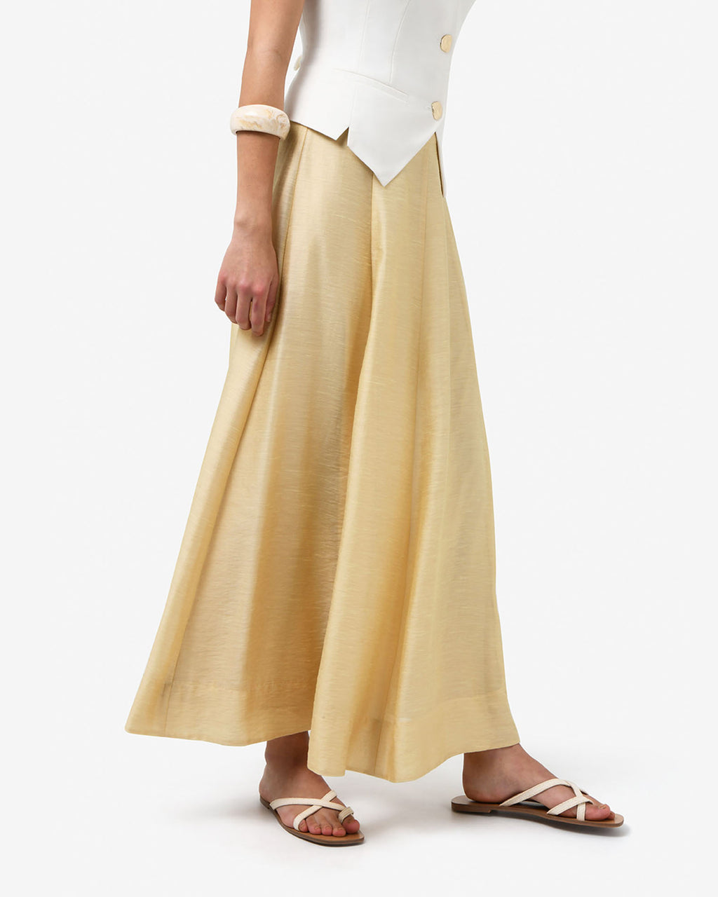 Bellini 2 Panel Maxi Skirt in butter — side view