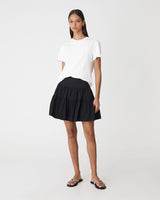 Montana Tiered Mini Skirt in black — full-length view
