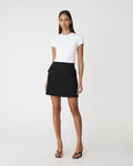 Kinsley Tailored Mini Skirt in black — full-length view