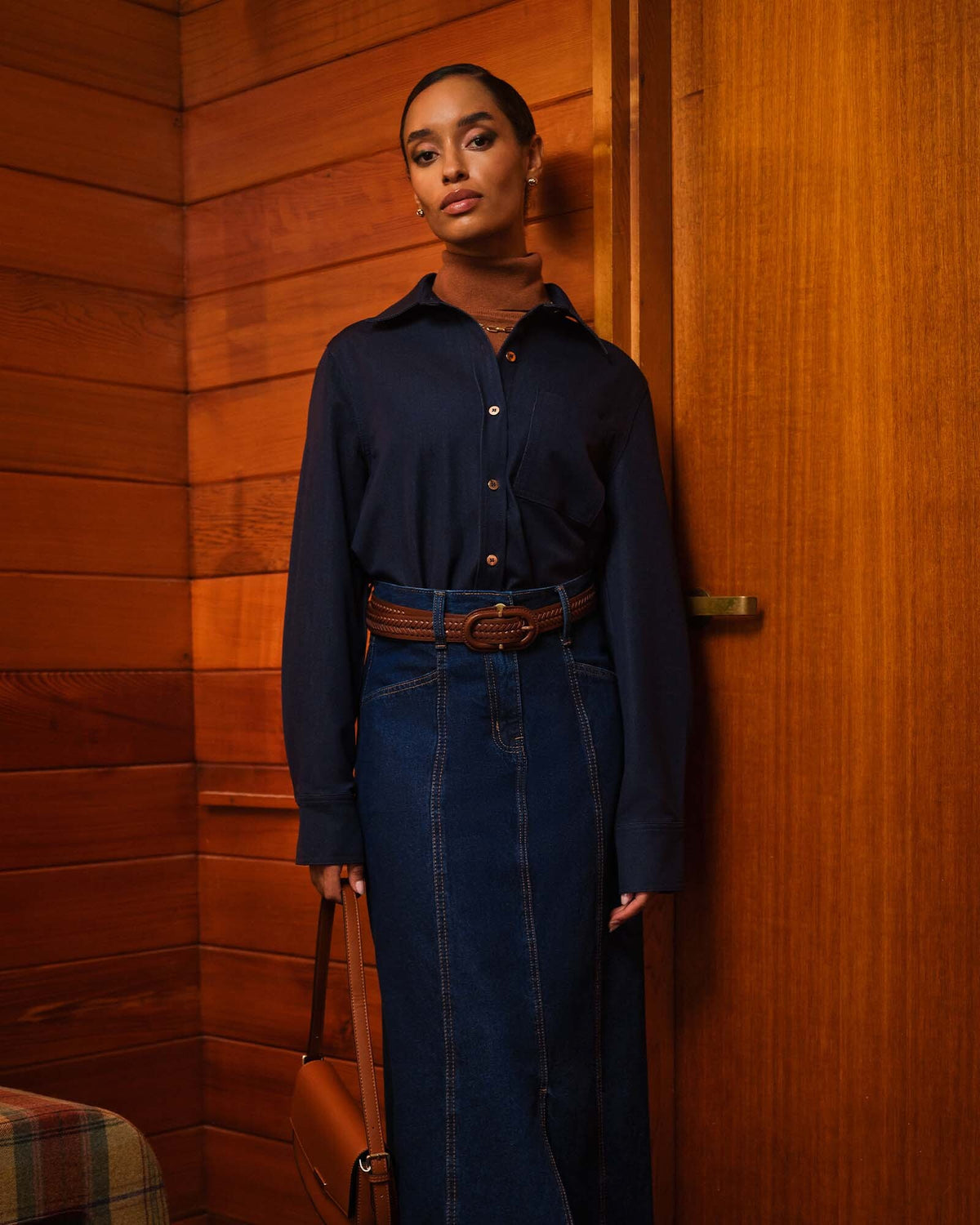 Ruka Button Shirt in dark indigo — alternate view