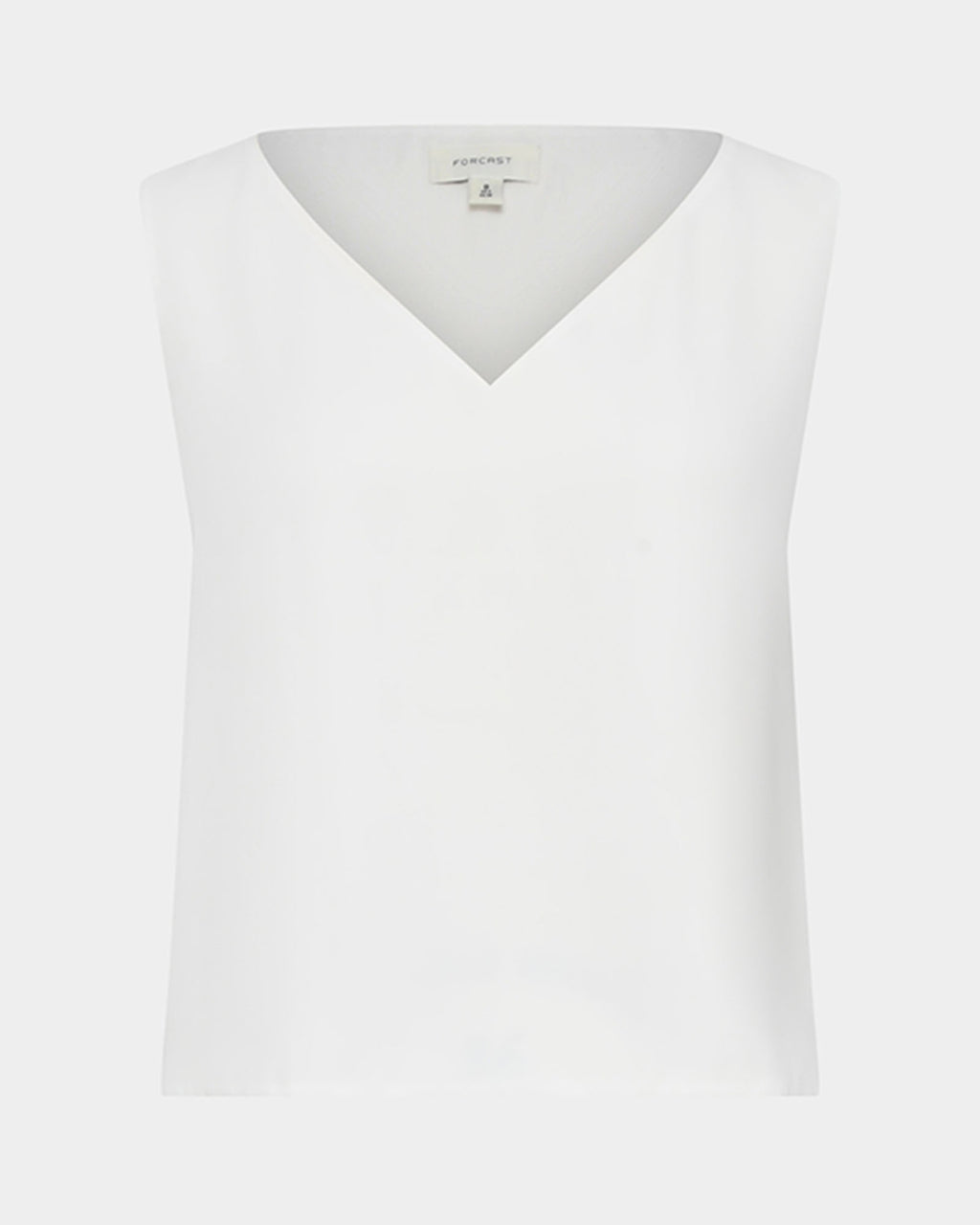 Blair V-neck Crop Top in ivory — product-only view