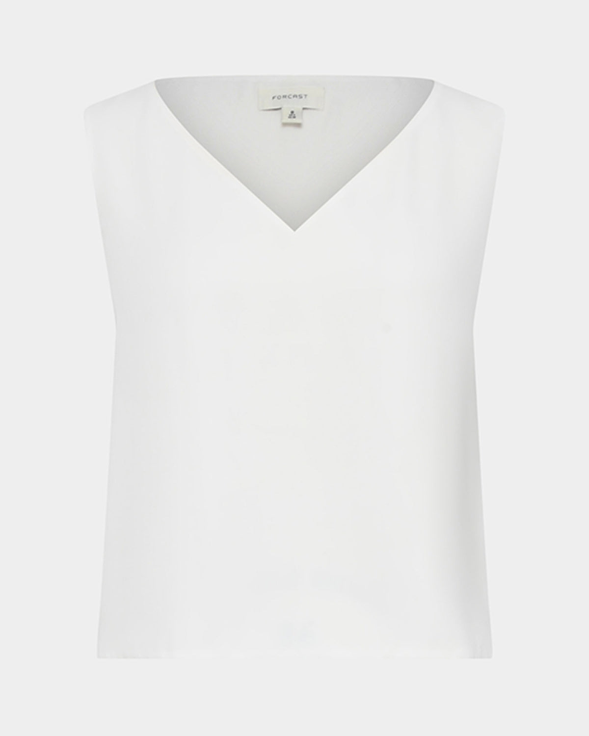 Blair V-neck Crop Top in ivory — product-only view