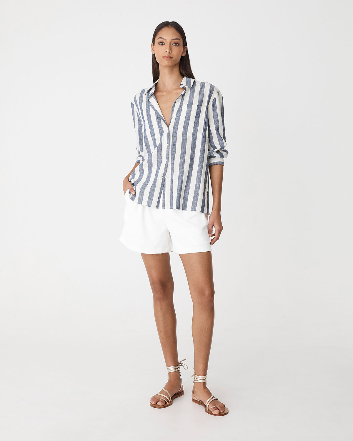 Ikaria Linen Blend Shirt — full-length view