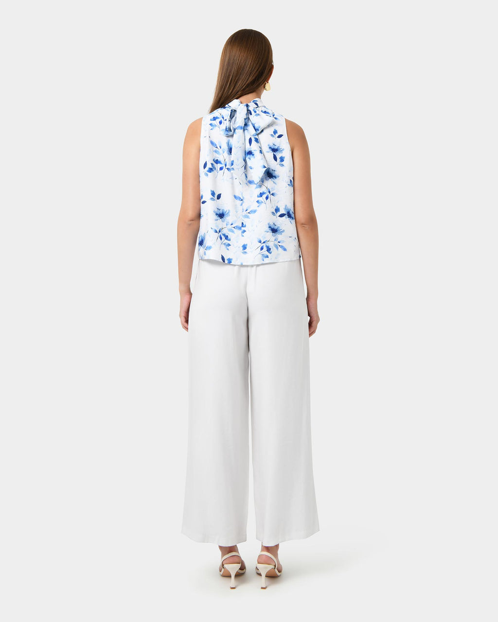 Tessie Halter Tie Top in watercolour — back view 2