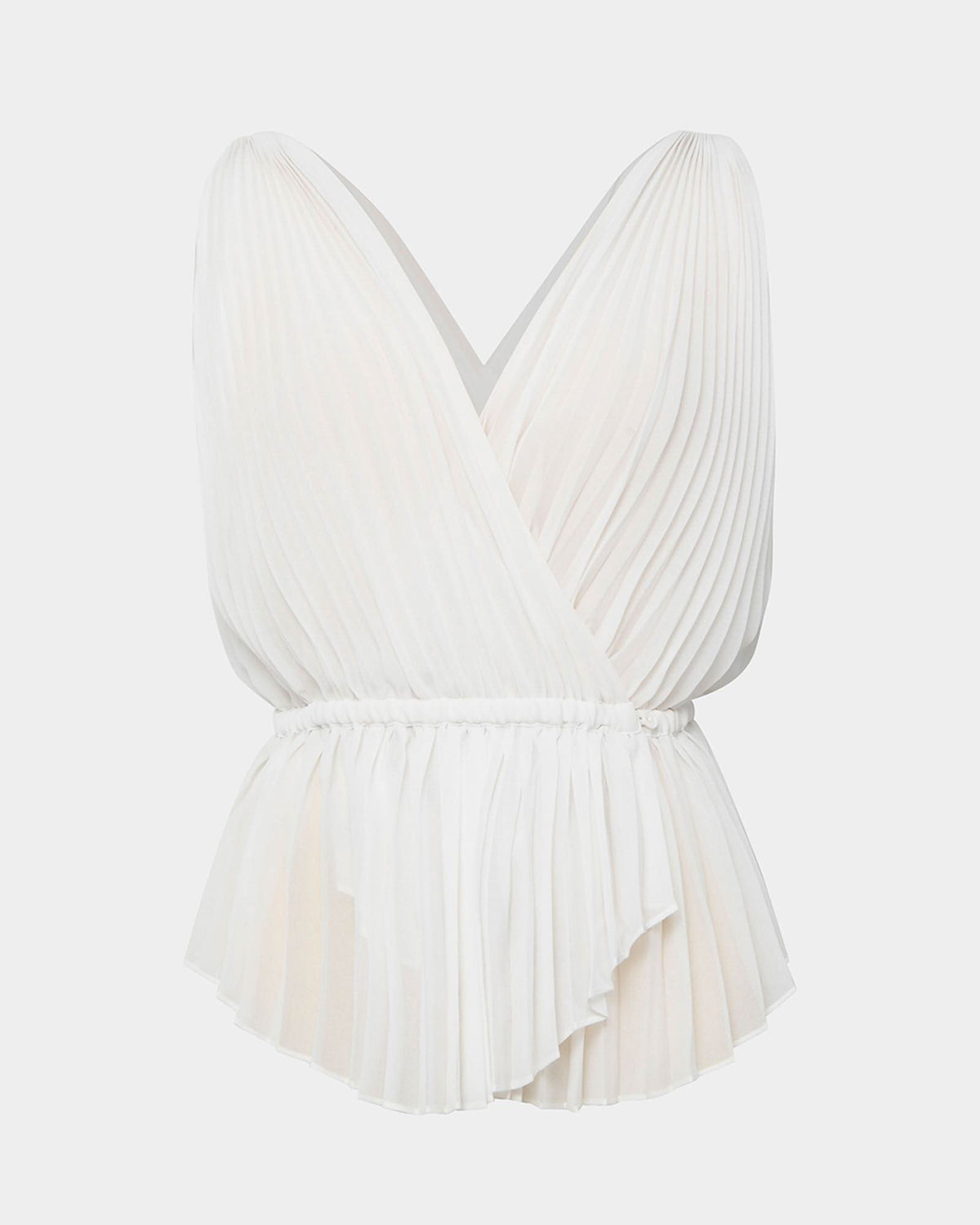 Arina Pleated Top in vanilla — product-only view