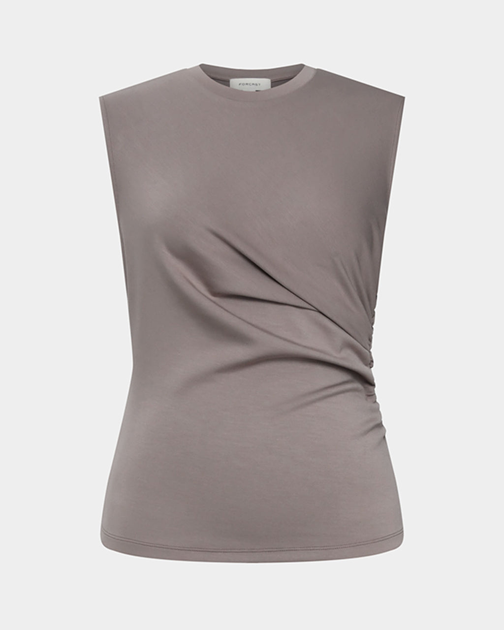 Lulu Ruched Top in mushroom — product-only view