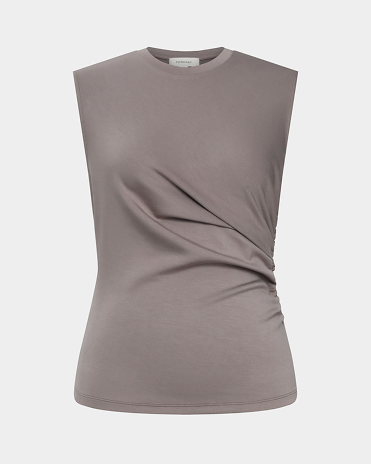 Lulu Ruched Top in mushroom — product-only view