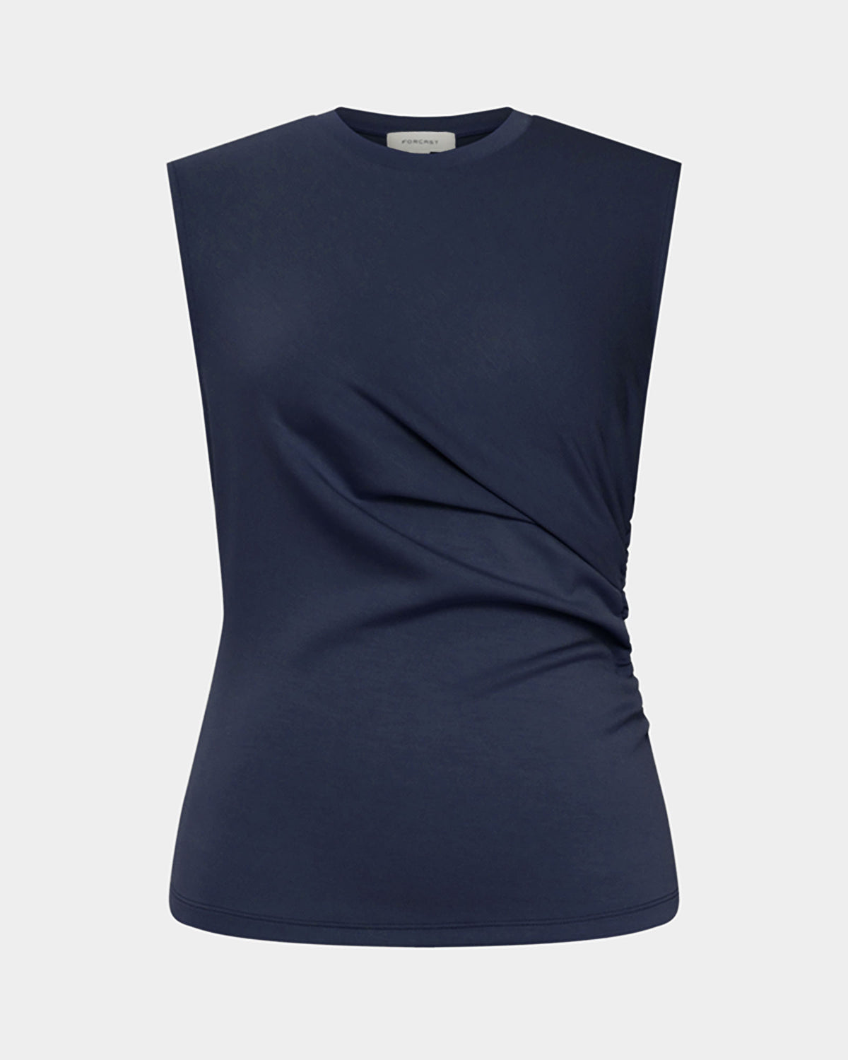 Lulu Ruched Top in navy — product-only view