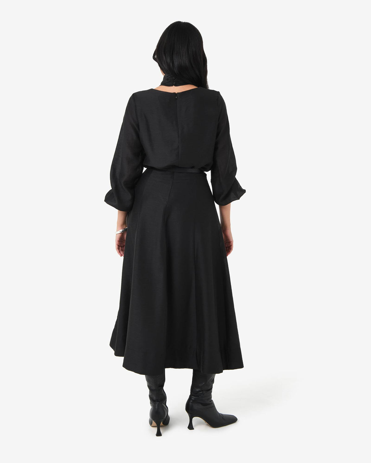 Bellini Twist Neck Blouse in black — view 4