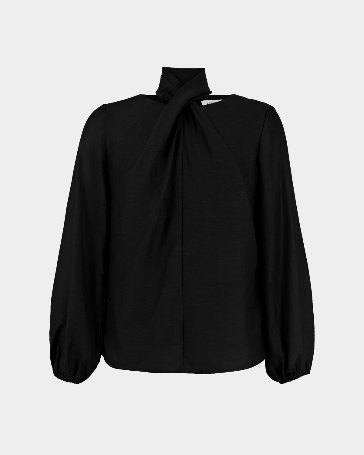 Bellini Twist Neck Blouse in black — view 5