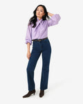 Bellini Twist Neck Blouse in lilac — full-length view