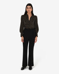 Dotti Polka Dot Printed Blouse in black polka dot — full-length view