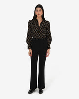 Dotti Polka Dot Printed Blouse in black polka dot — full-length view