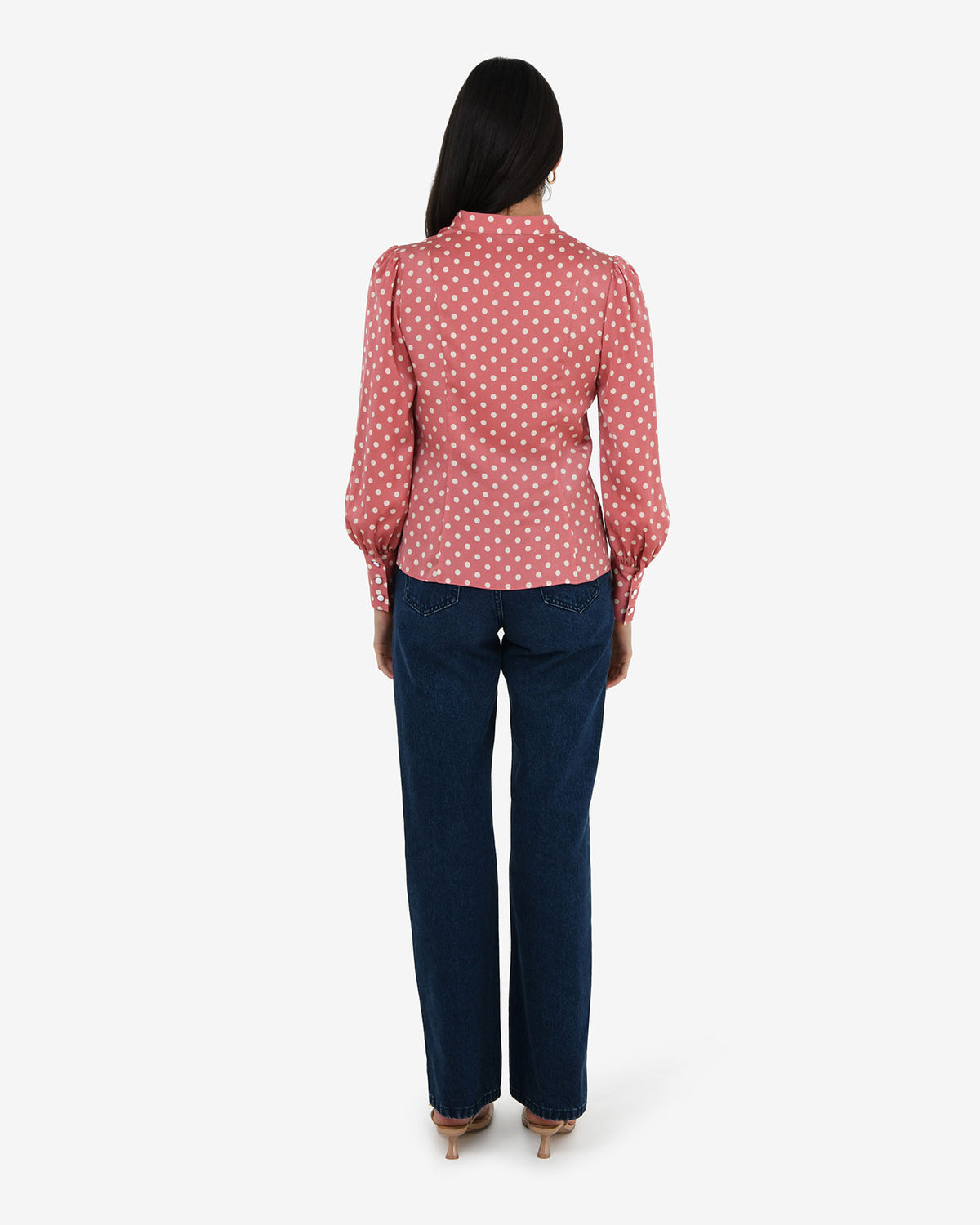 Dotti Polka Dot Printed Blouse in pink polka dot — view 4