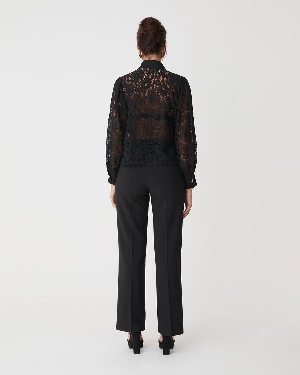 Kennedy Lace Shirt in black — back view